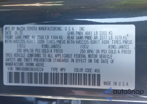 2025 Mazda Cx-50 2.5 S Preferred Package from USA, damaged, VIN 7MMVABBM6SN369224